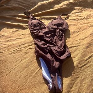 NWT Cupshe Brown One Piece Swimsuit Size Small